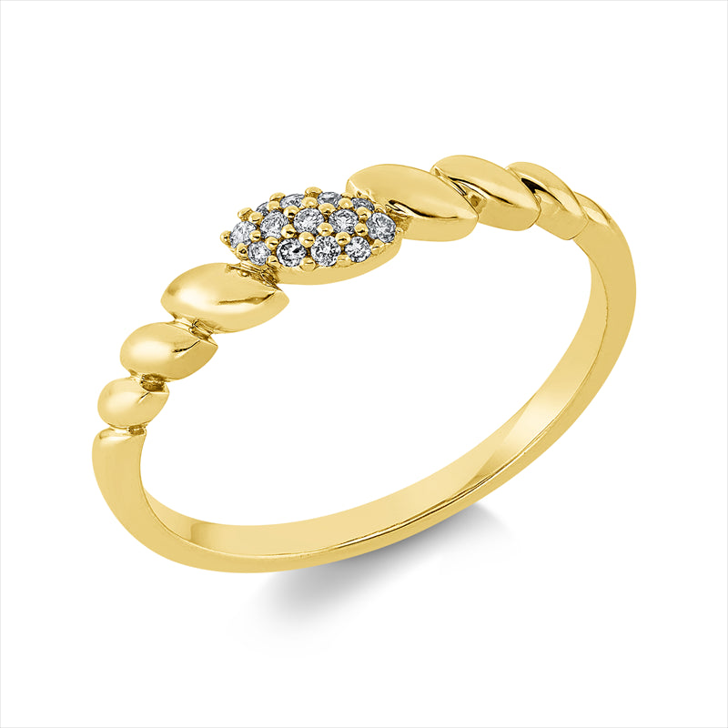 Ring    aus 750/-18 Karat Gelbgold mit 13 Diamanten 0