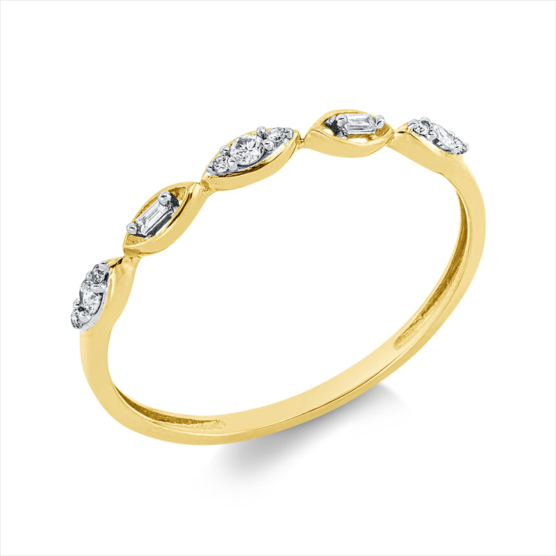 Ring    aus 750/-18 Karat Gelbgold mit 11 Diamanten 0