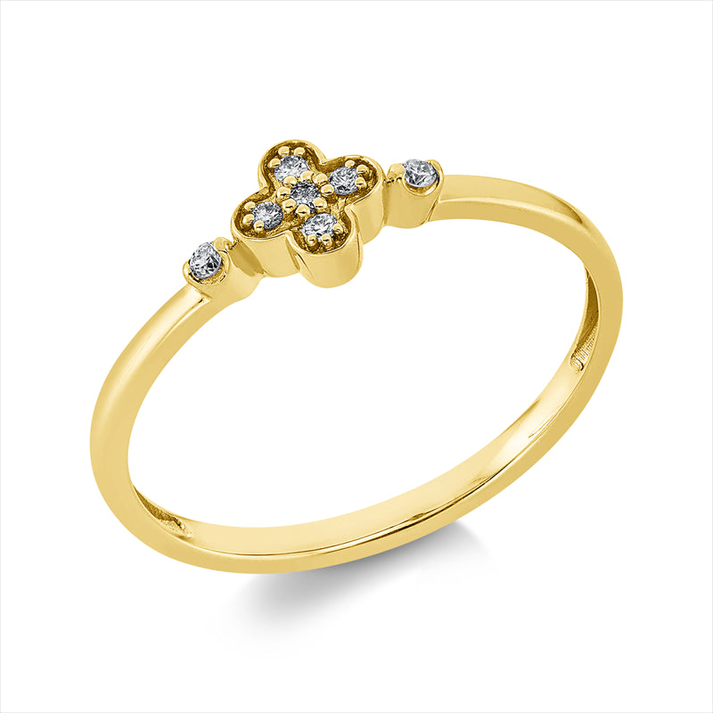 Ring    aus 750/-18 Karat Gelbgold mit 7 Diamanten 0