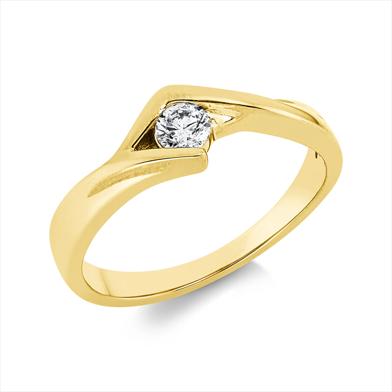 Ring    aus 750/-18 Karat Gelbgold mit 1 Diamant 0