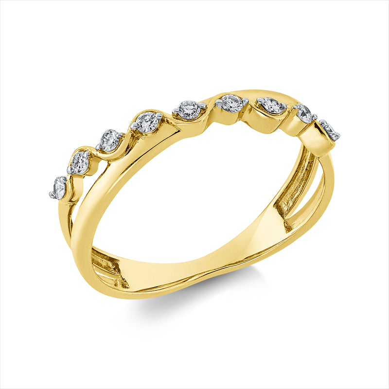 Ring    aus 750/-18 Karat Gelbgold mit 9 Diamanten 0