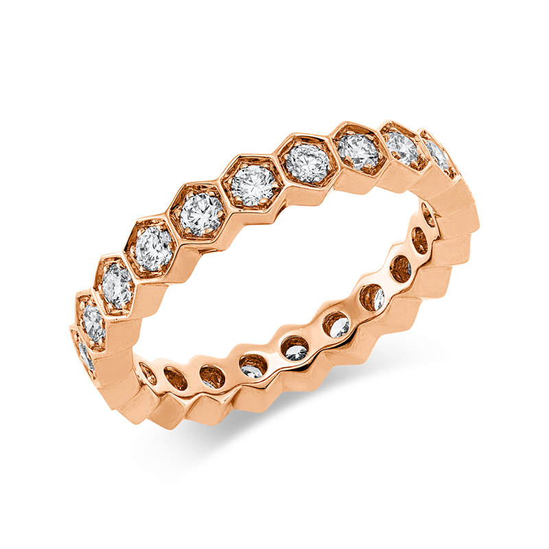 Ring    aus 750/-18 Karat Rotgold mit 22 Diamanten 0