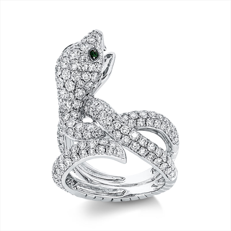 Ring mit Tsavorith  aus 750/-18 Karat Weißgold mit 197 Diamanten 3