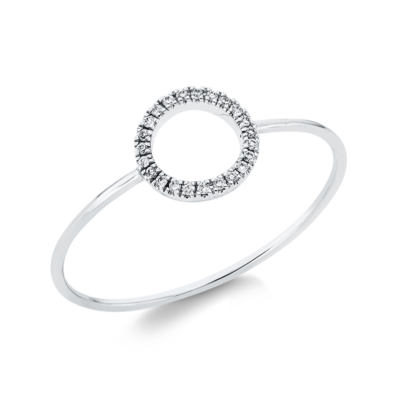 Ring    aus 750/-18 Karat Weißgold mit 23 Diamanten 0