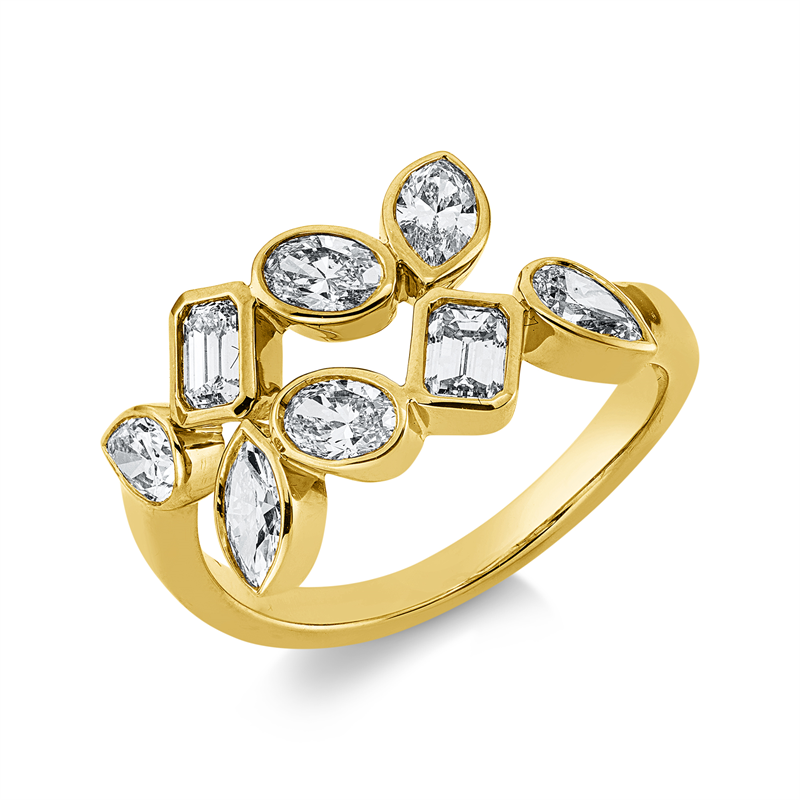 Ring    aus 750/-18 Karat Gelbgold mit 8 Diamanten 1