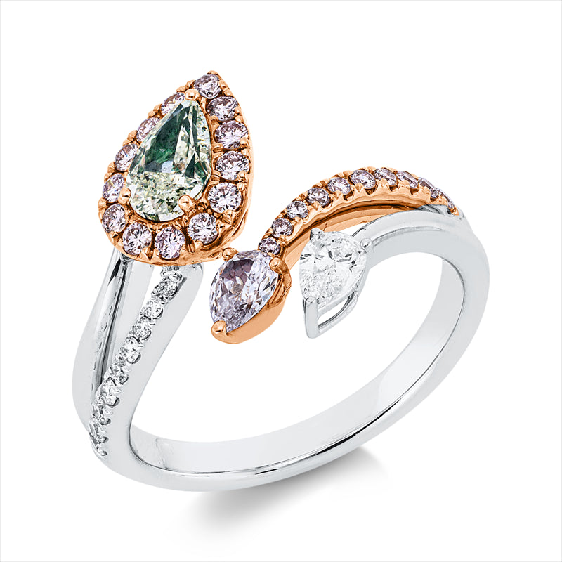 Ring    aus 750/-18 Karat Weißgold / Rotgold mit 35 Diamanten 1