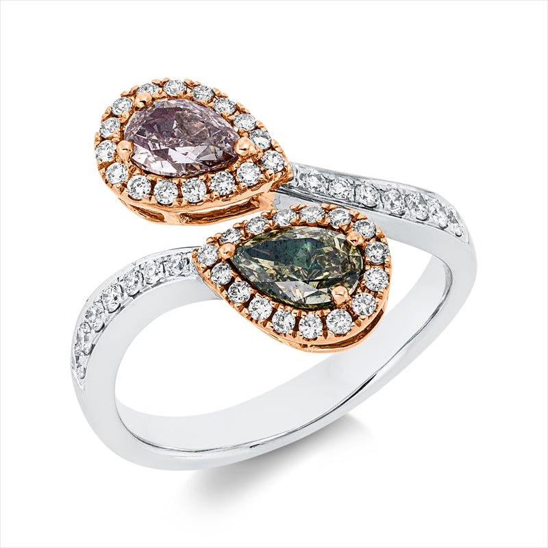 Ring    aus 750/-18 Karat Weißgold / Rotgold mit 48 Diamanten 1