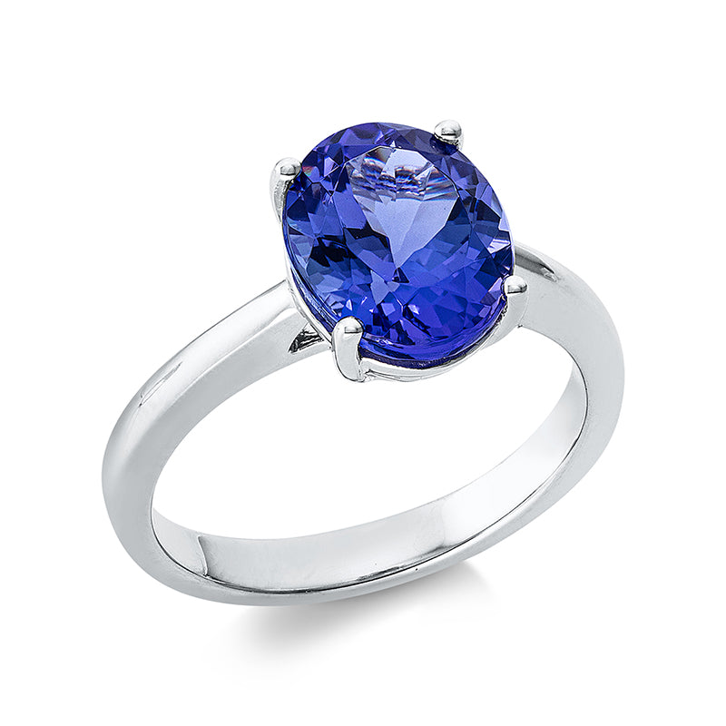 Ring mit Tansanit  aus 750/-18 Karat Weißgold  