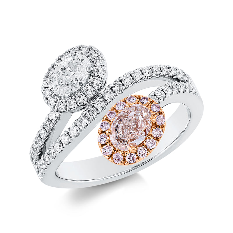 Ring    aus 750/-18 Karat Weißgold / Rotgold mit 67 Diamanten 1