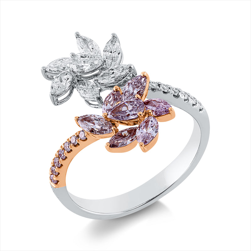 Ring    aus 750/-18 Karat Weißgold / Rotgold mit 28 Diamanten 1