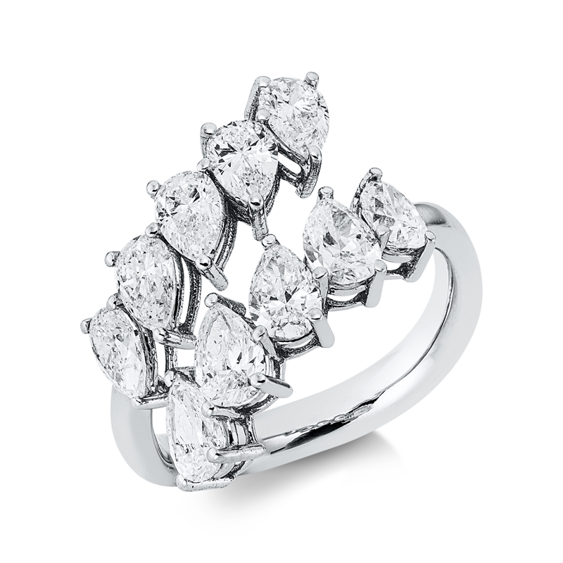 Ring    aus 750/-18 Karat Weißgold mit 10 Diamanten 2