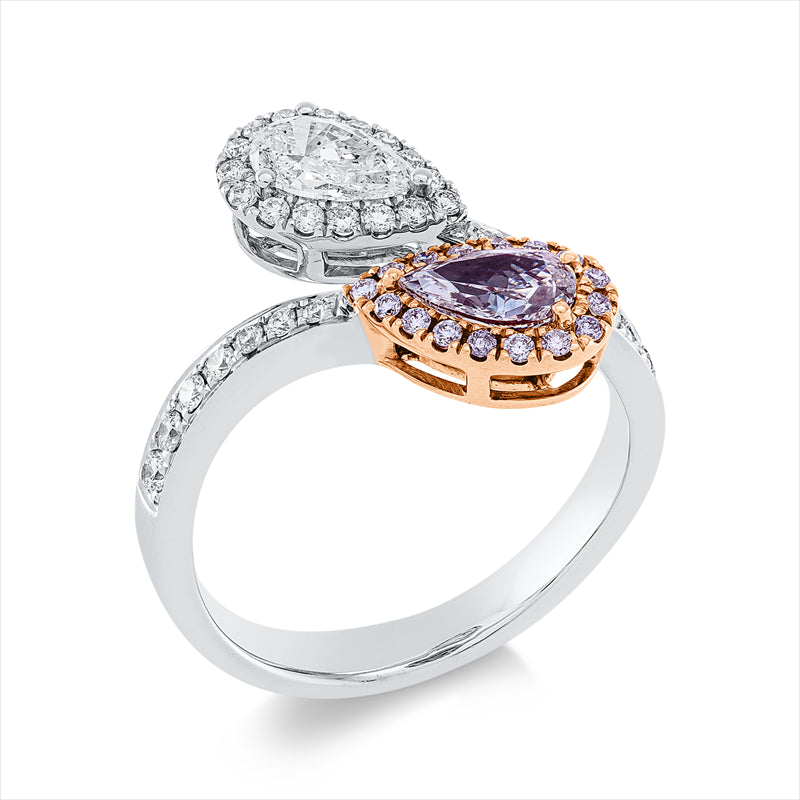 Ring    aus 750/-18 Karat Weißgold / Rotgold mit 48 Diamanten 1