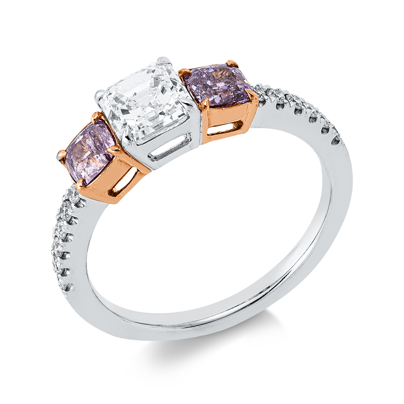 Ring    aus 750/-18 Karat Weißgold / Rotgold mit 15 Diamanten 1