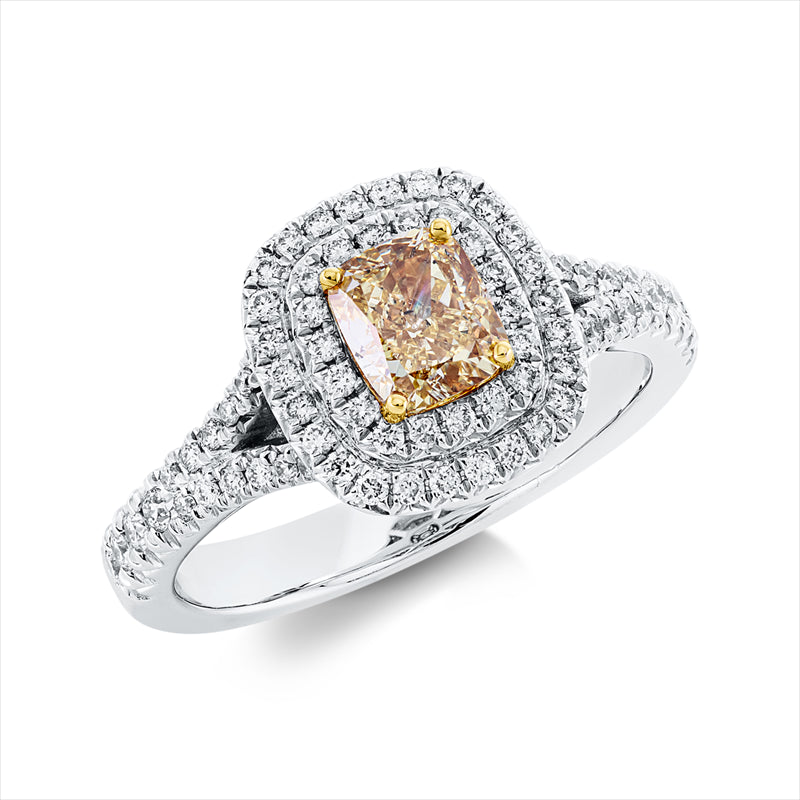 Ring    aus 900/-Platin Gelbgold Platin 950 mit 77 Diamanten 1