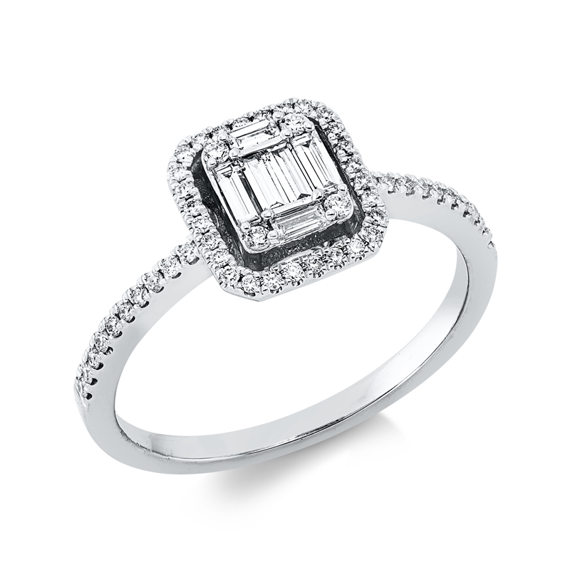 Ring    aus 750/-18 Karat Weißgold mit 58 Diamanten 0