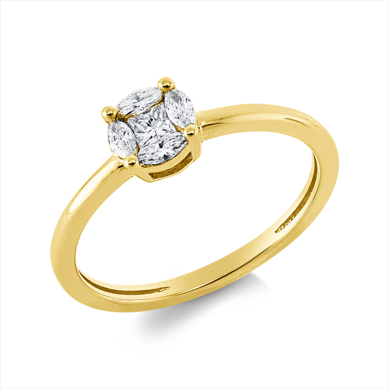 Ring    aus 750/-18 Karat Gelbgold mit 5 Diamanten 0