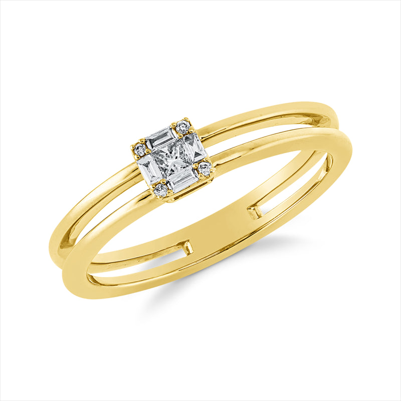 Ring    aus 750/-18 Karat Gelbgold mit 9 Diamanten 0