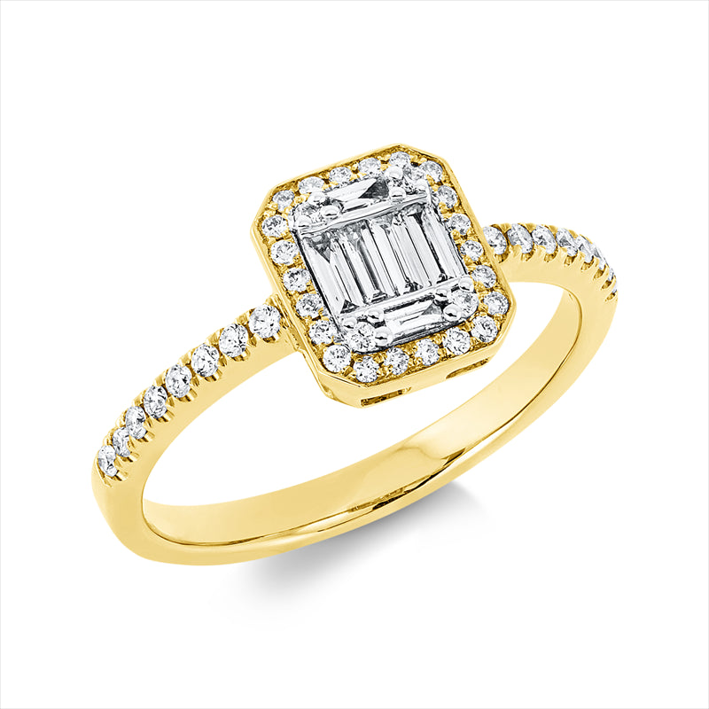 Ring    aus 750/-18 Karat Gelbgold mit 48 Diamanten 0