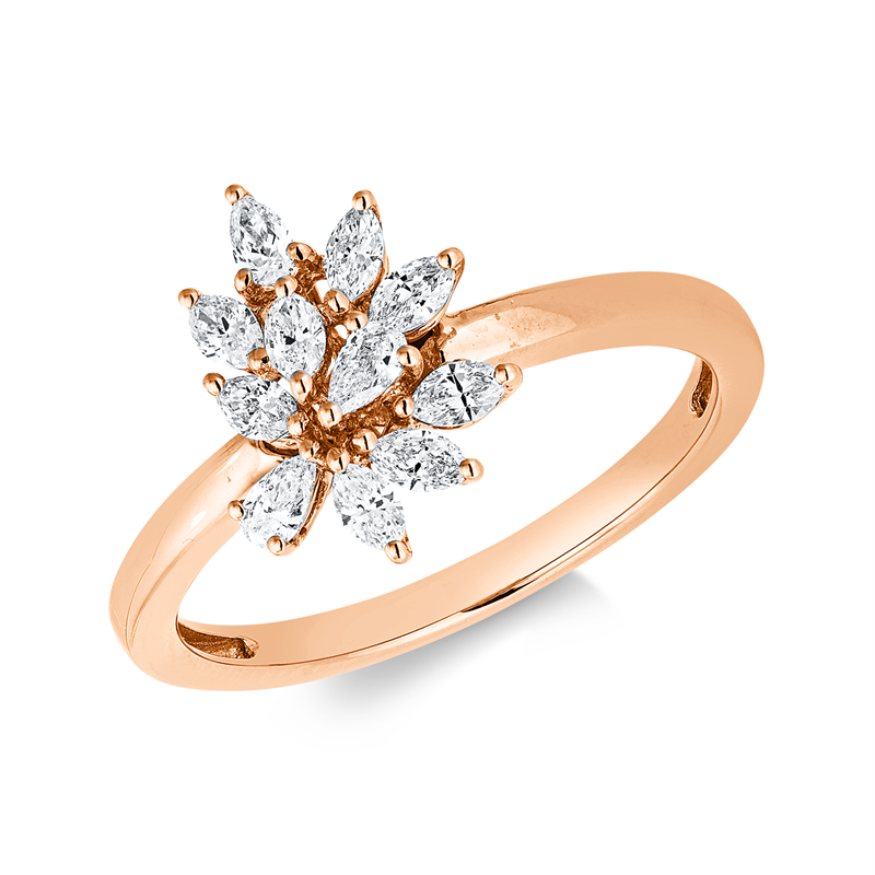 Ring    aus 750/-18 Karat Rotgold mit 11 Diamanten 0