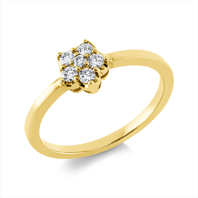 Ring    aus 750/-18 Karat Gelbgold mit 6 Diamanten 0