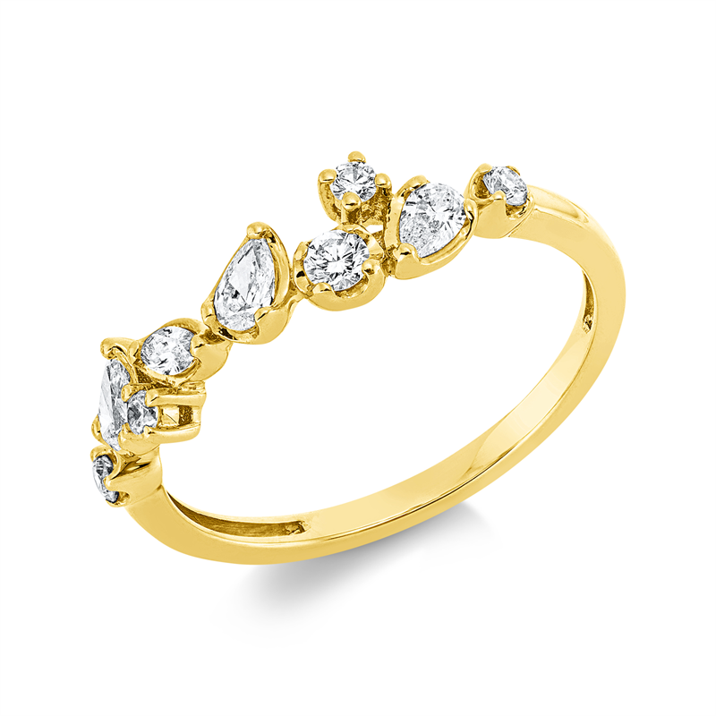 Ring    aus 750/-18 Karat Gelbgold mit 9 Diamanten 0