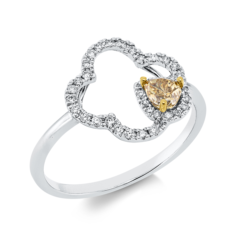 Ring    aus 750/-18 Karat Weißgold / Gelbgold mit 37 Diamanten 0