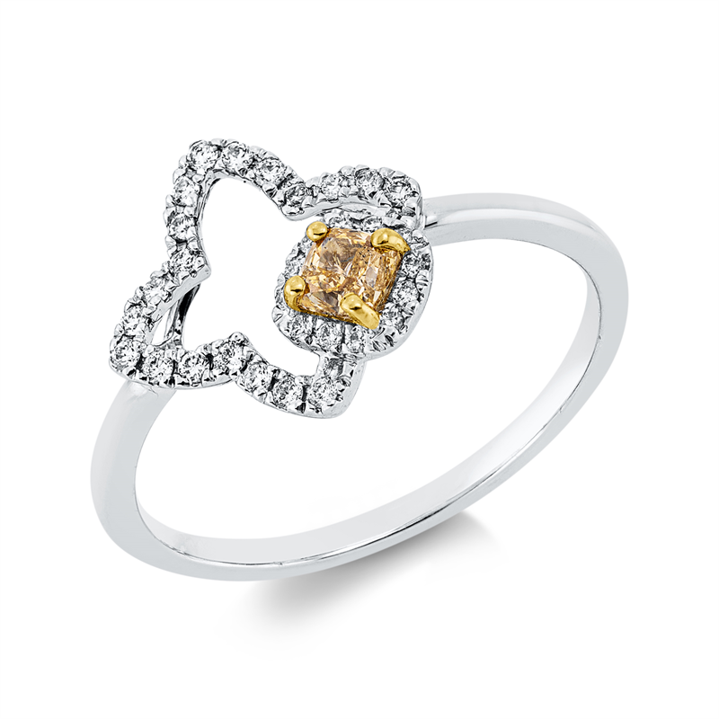 Ring    aus 750/-18 Karat Weißgold / Gelbgold mit 34 Diamanten 0