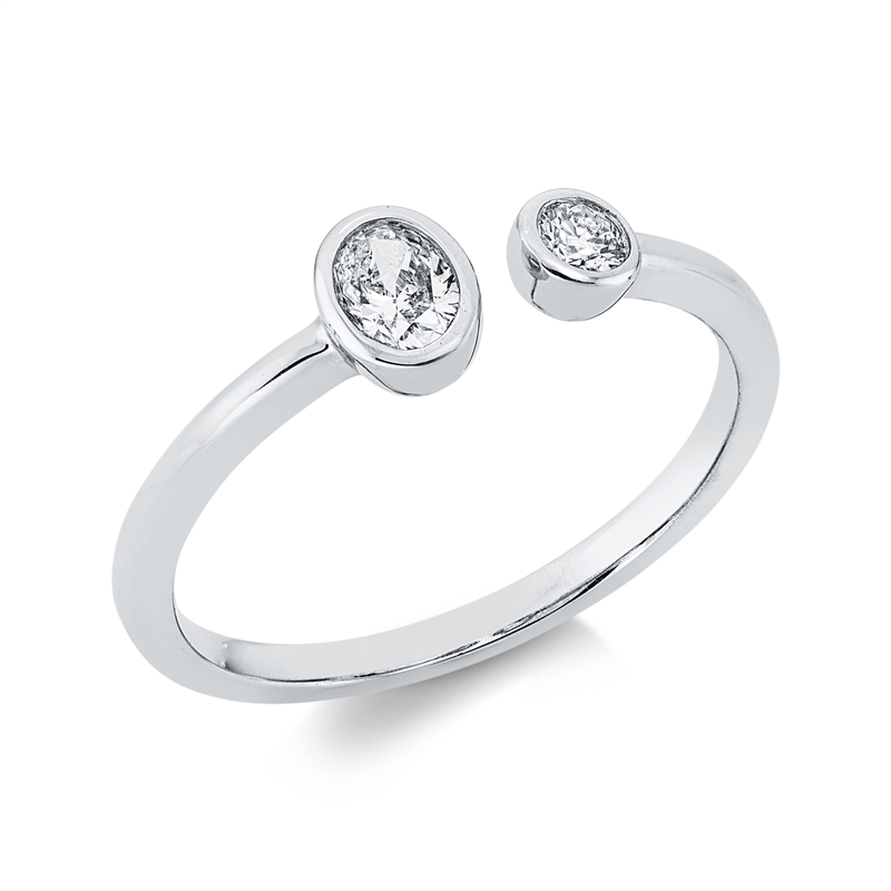 Ring    aus 750/-18 Karat Weißgold mit 2 Diamanten 0