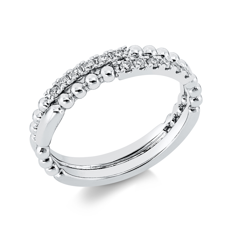 Ring    aus 750/-18 Karat Weißgold mit 12 Diamanten 0