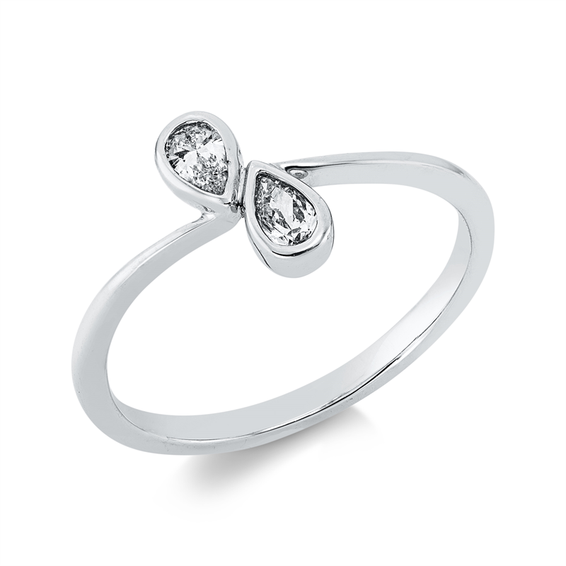 Ring    aus 750/-18 Karat Weißgold mit 2 Diamanten 0