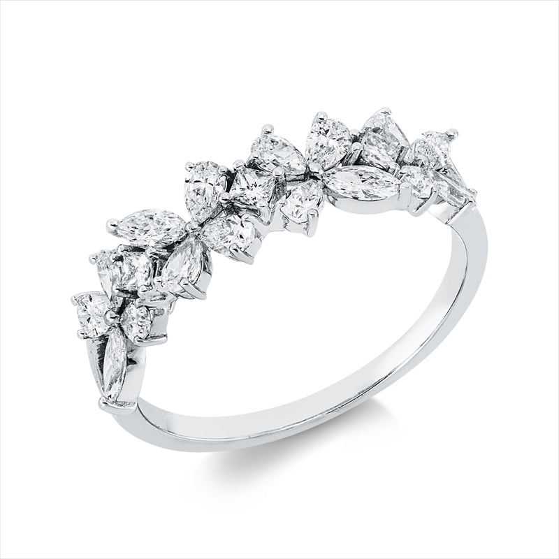 Ring    aus 750/-18 Karat Weißgold mit 19 Diamanten 0