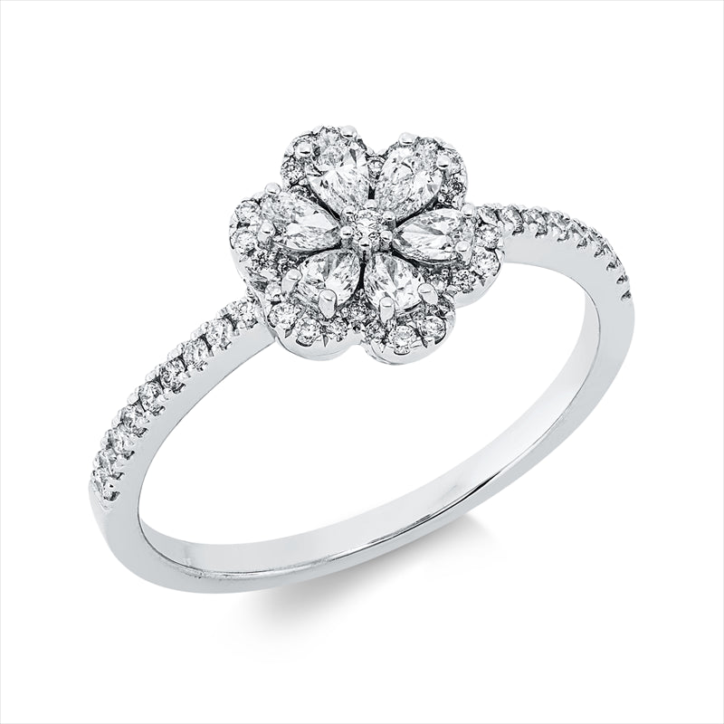 Ring    aus 750/-18 Karat Weißgold mit 55 Diamanten 0