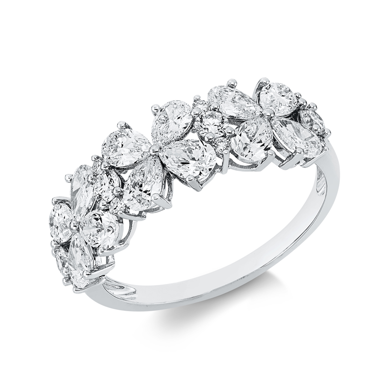 Ring    aus 750/-18 Karat Weißgold mit 24 Diamanten 1