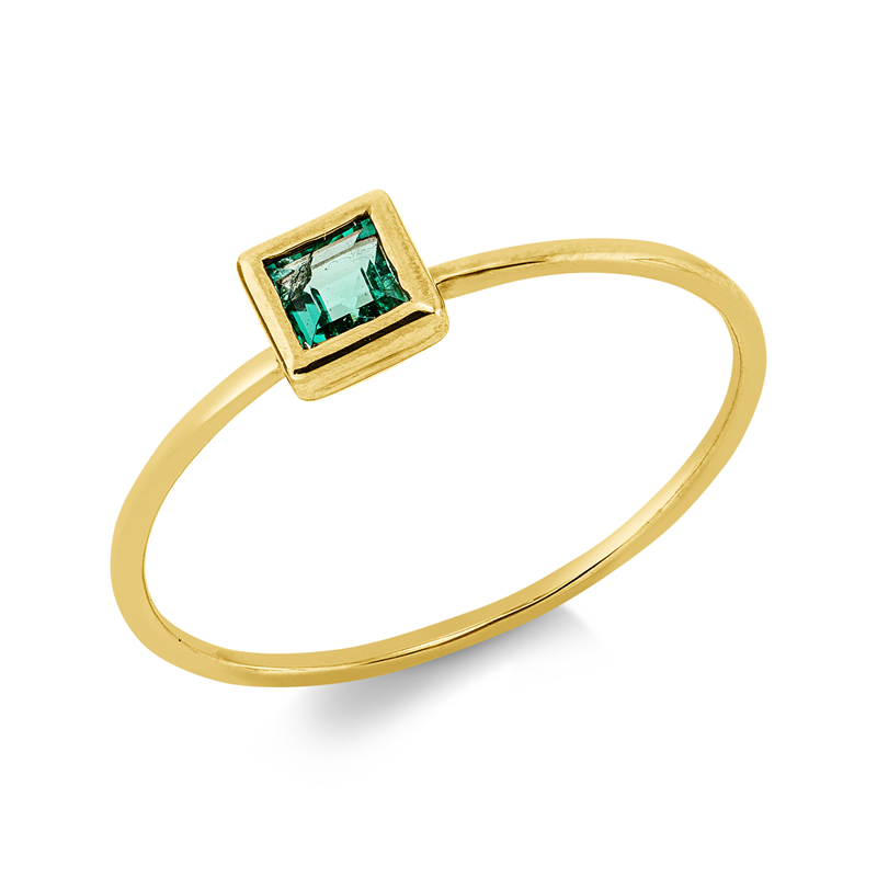 Ring mit Smaragd  aus 750/-18 Karat Gelbgold  