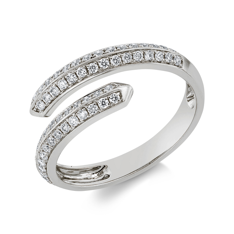 Ring    aus 750/-18 Karat Weißgold mit 60 Diamanten 0