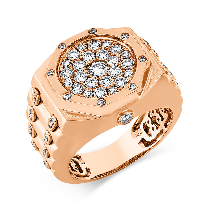 Ring    aus 750/-18 Karat Rotgold mit 66 Diamanten 0