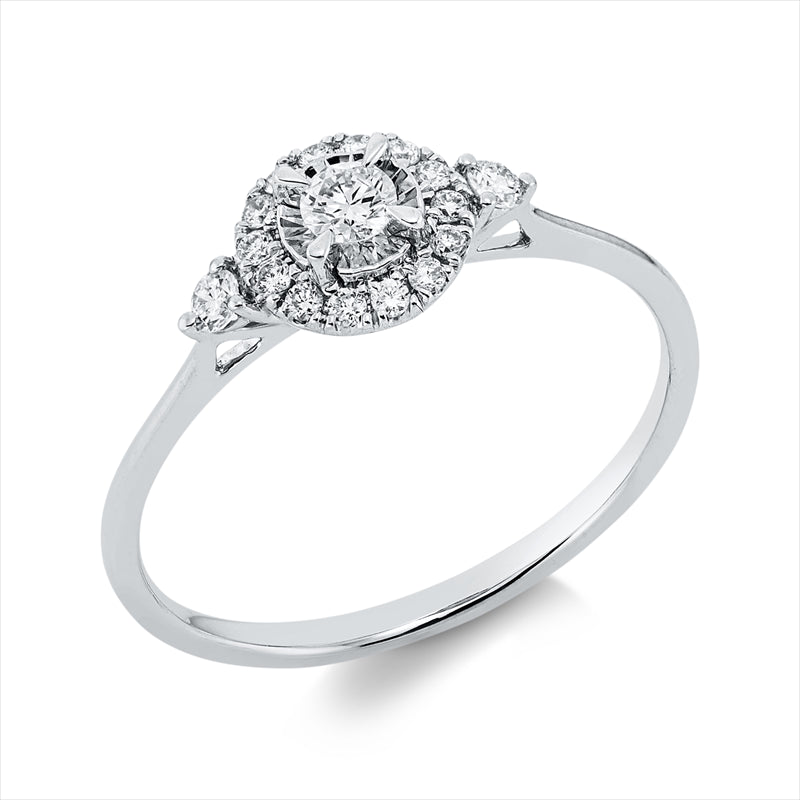 Ring    aus 750/-18 Karat Weißgold mit 17 Diamanten 0