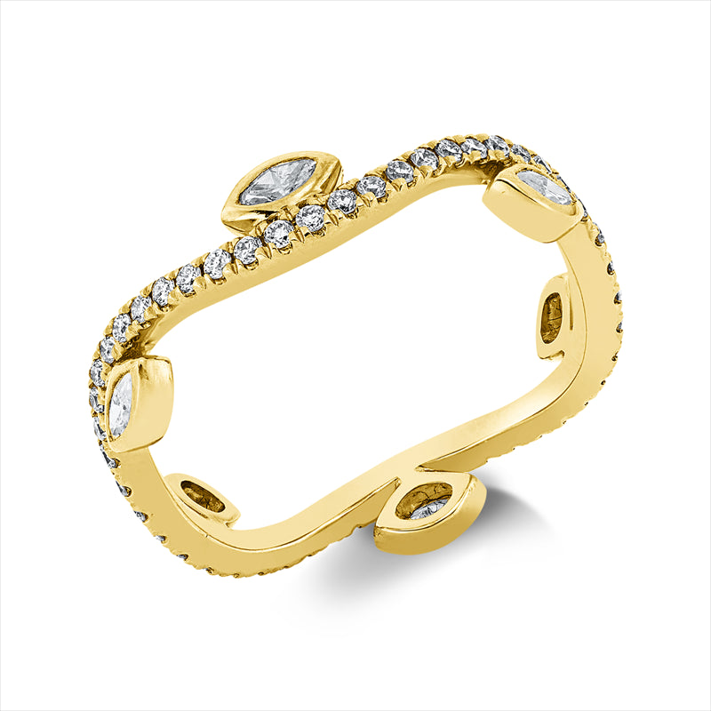 Ring    aus 750/-18 Karat Gelbgold mit 56 Diamanten 0