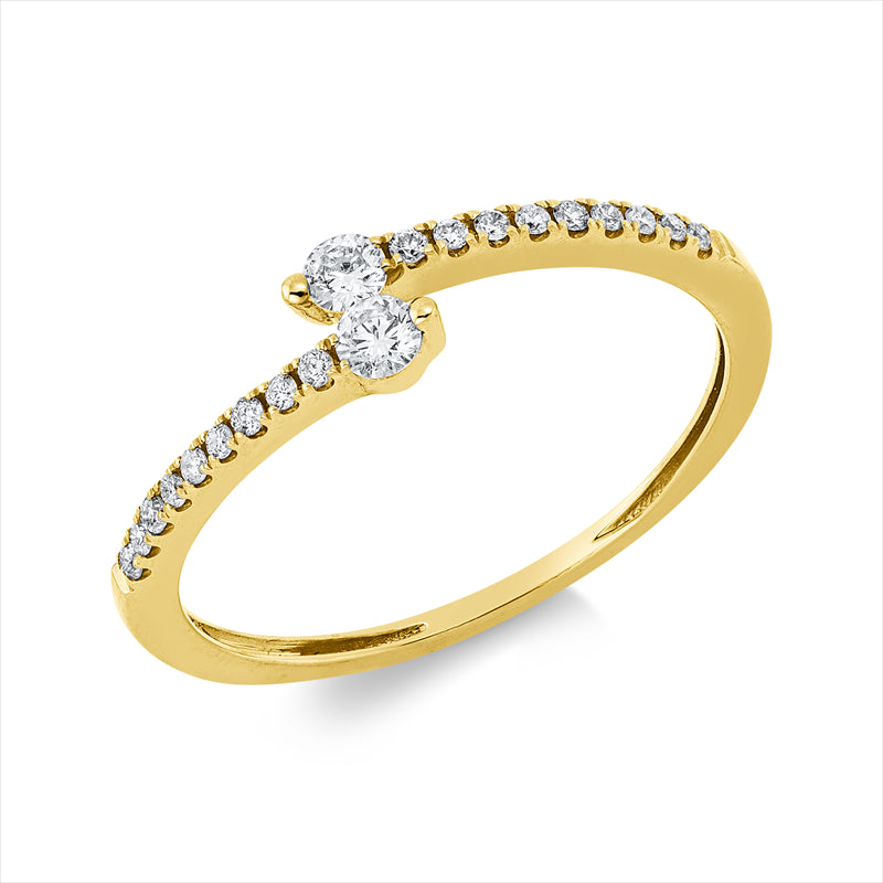 Ring    aus 750/-18 Karat Gelbgold mit 20 Diamanten 0
