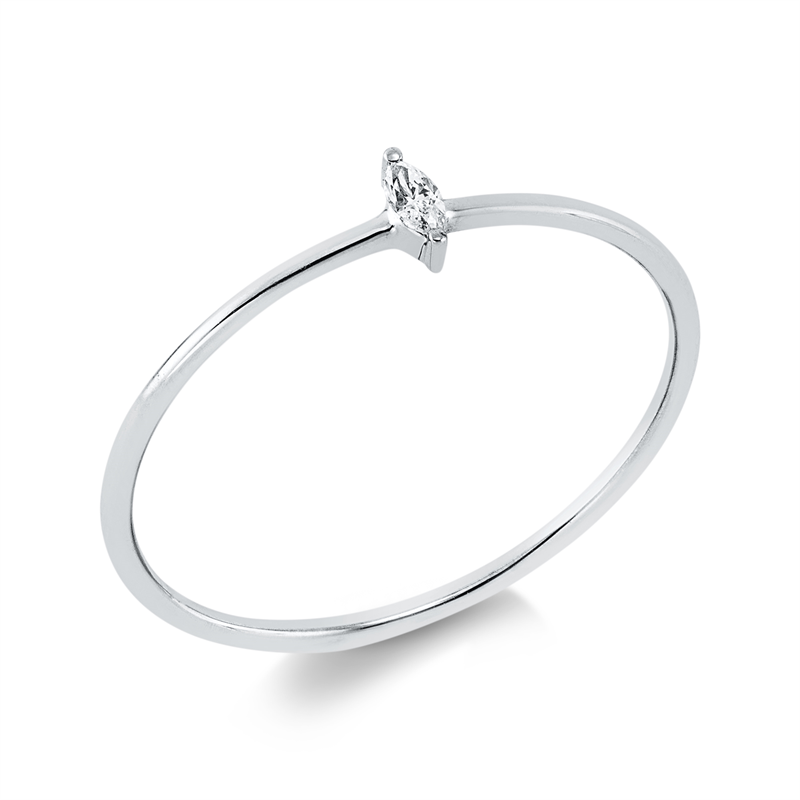 Ring    aus 750/-18 Karat Weißgold mit 1 Diamant 0