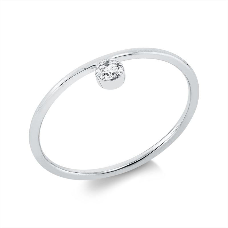 Ring    aus 750/-18 Karat Weißgold mit 1 Diamant 0