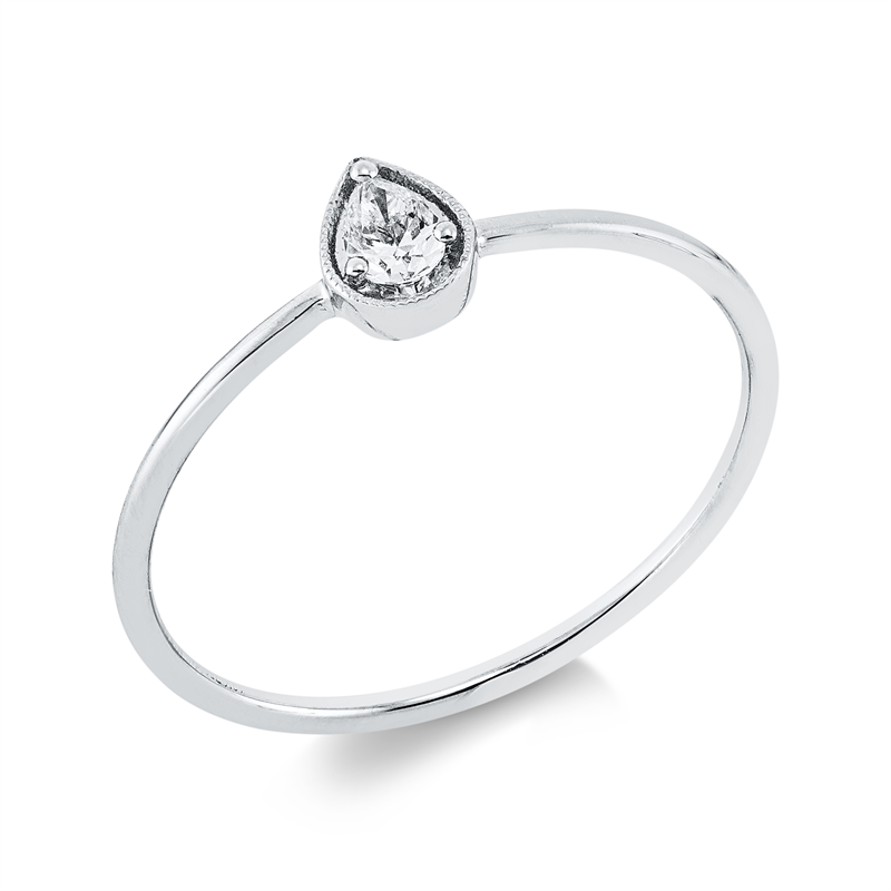 Ring    aus 750/-18 Karat Weißgold mit 1 Diamant 0