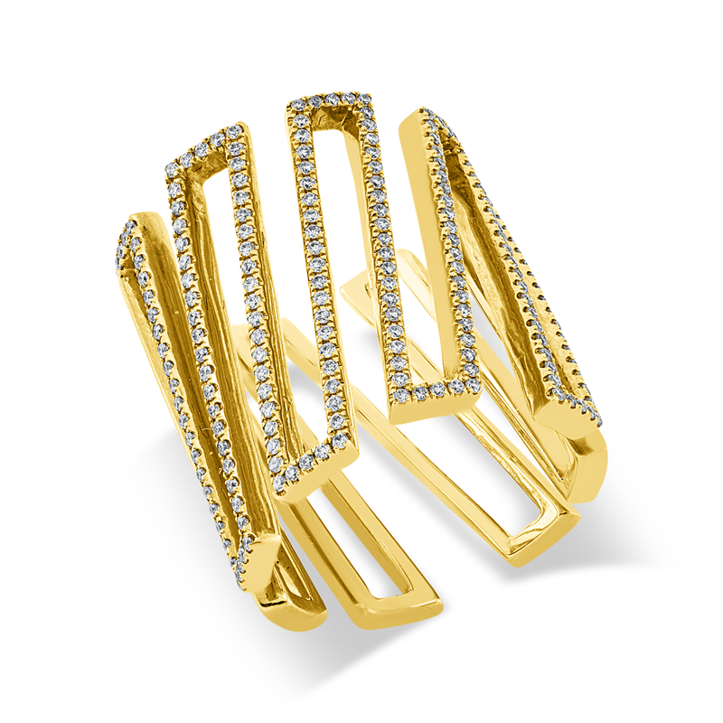 Ring    aus 750/-18 Karat Gelbgold mit 193 Diamanten 0