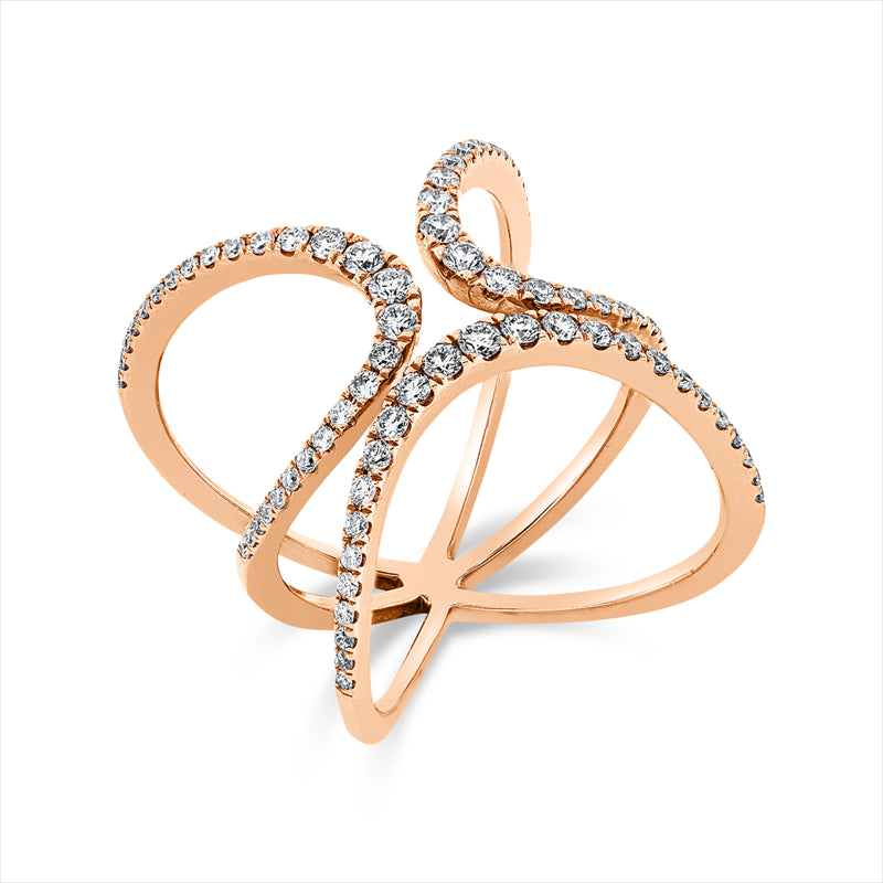 Ring    aus 750/-18 Karat Rotgold mit 79 Diamanten 0