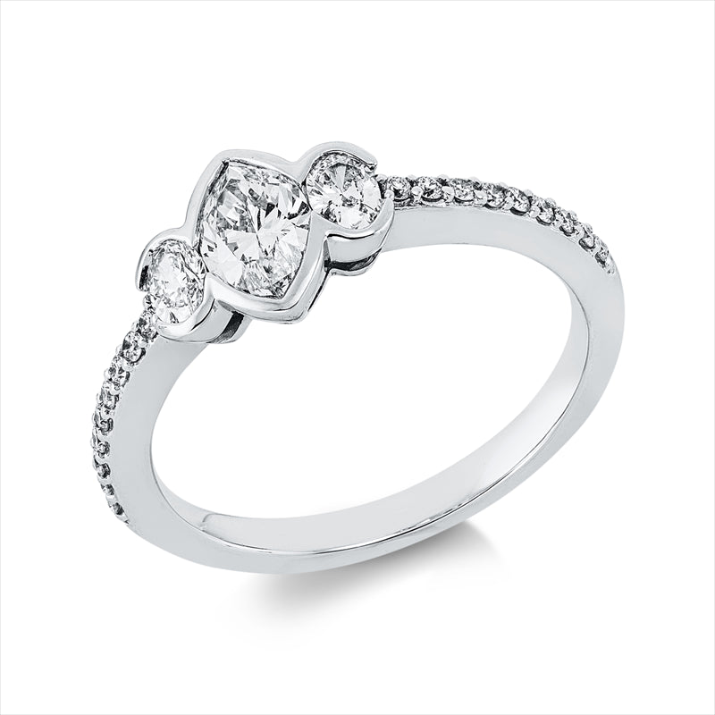 Ring    aus 750/-18 Karat Weißgold mit 21 Diamanten 0