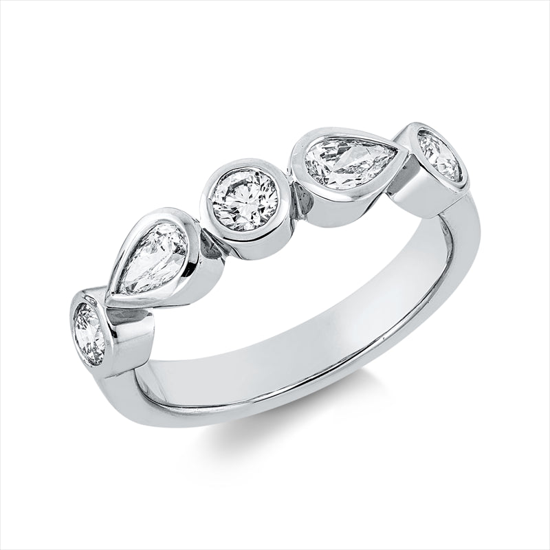 Ring    aus 750/-18 Karat Weißgold mit 5 Diamanten 0