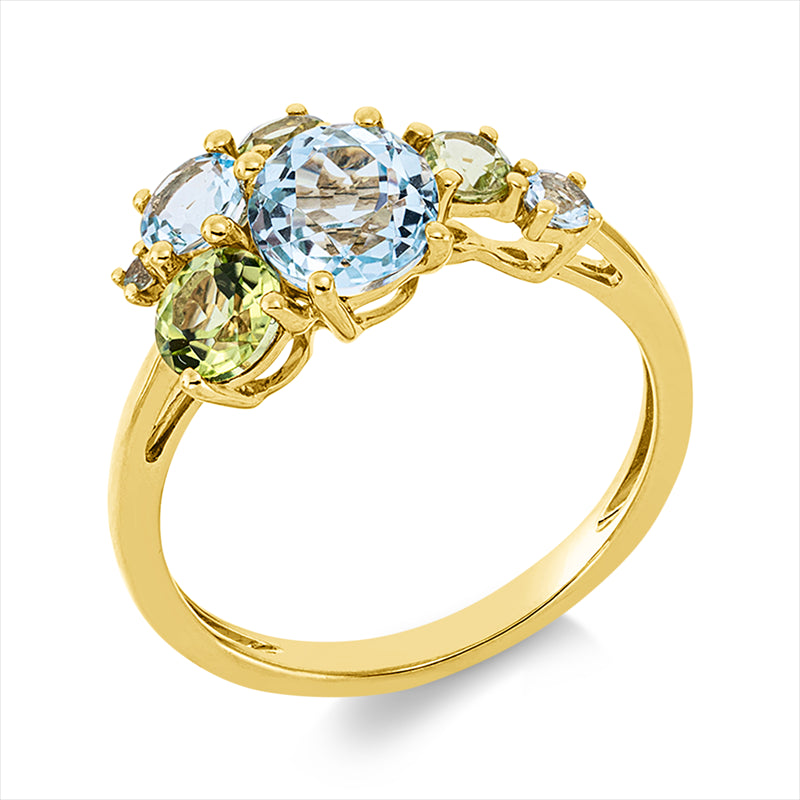 Ring mit Saphir  aus 750/-18 Karat Gelbgold  