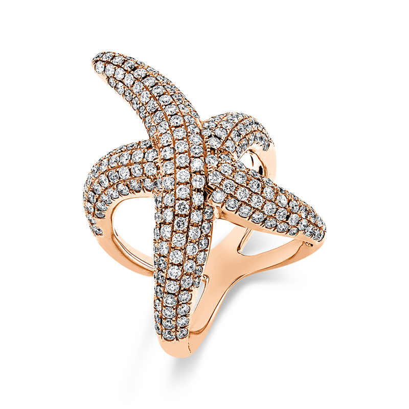 Ring    aus 750/-18 Karat Rotgold mit 236 Diamanten 2