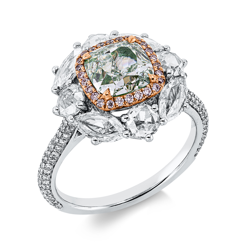 Ring    aus 750/-18 Karat Weißgold / Rotgold mit 139 Diamanten 3
