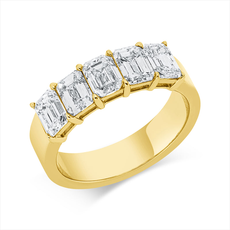 Ring    aus 750/-18 Karat Gelbgold mit 5 Diamanten 2